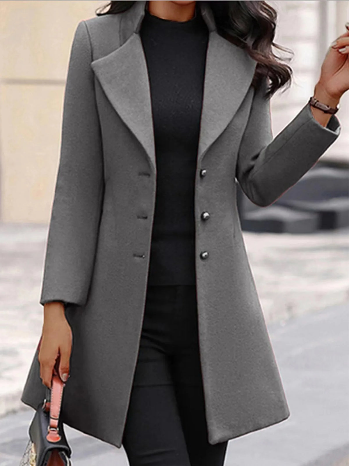 Women's Wool, Mid-Length Coat (FREE SHIPPING)