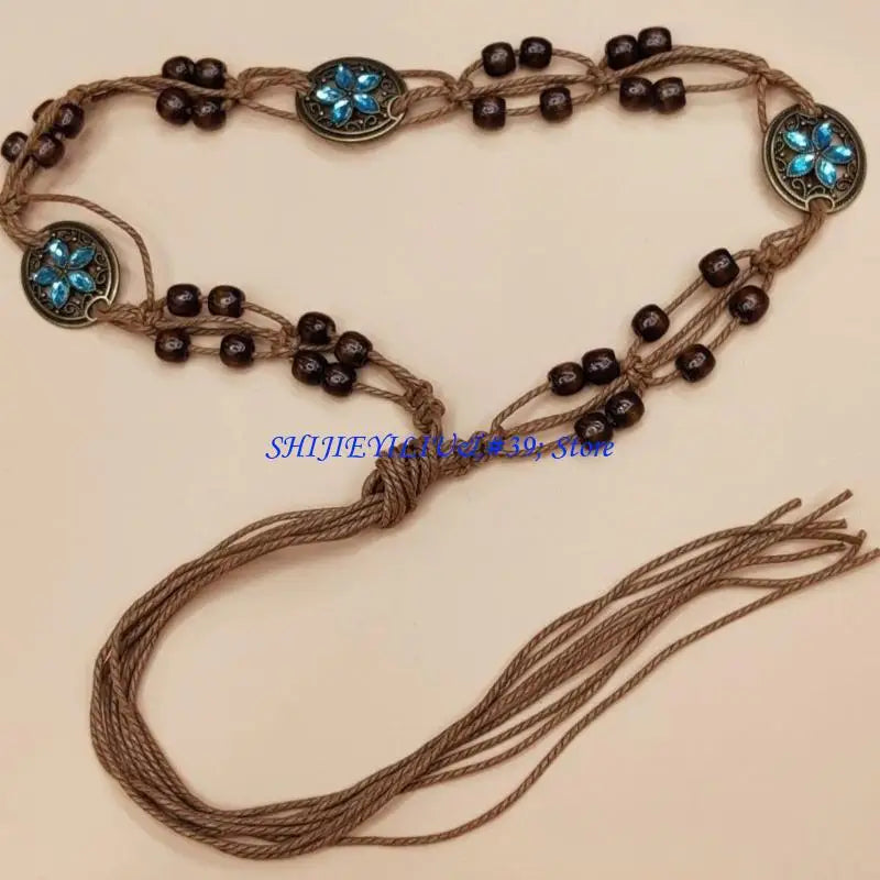 Beaded Butterflies Vintage Tassel Waist Belt (FREE SHIPPING)