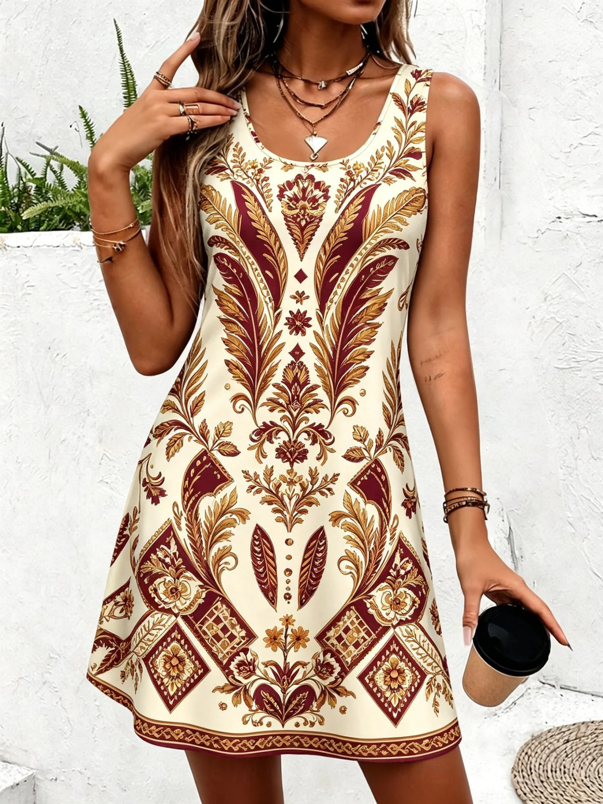 Women's Printed Mini Dress – Vibrant, Fun & Summer-Ready