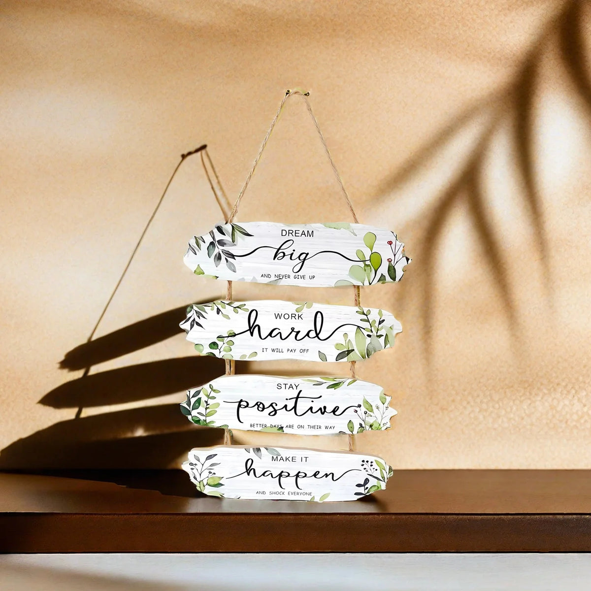 1pc Rustic Wooden Inspirational Hanging Festive Decor