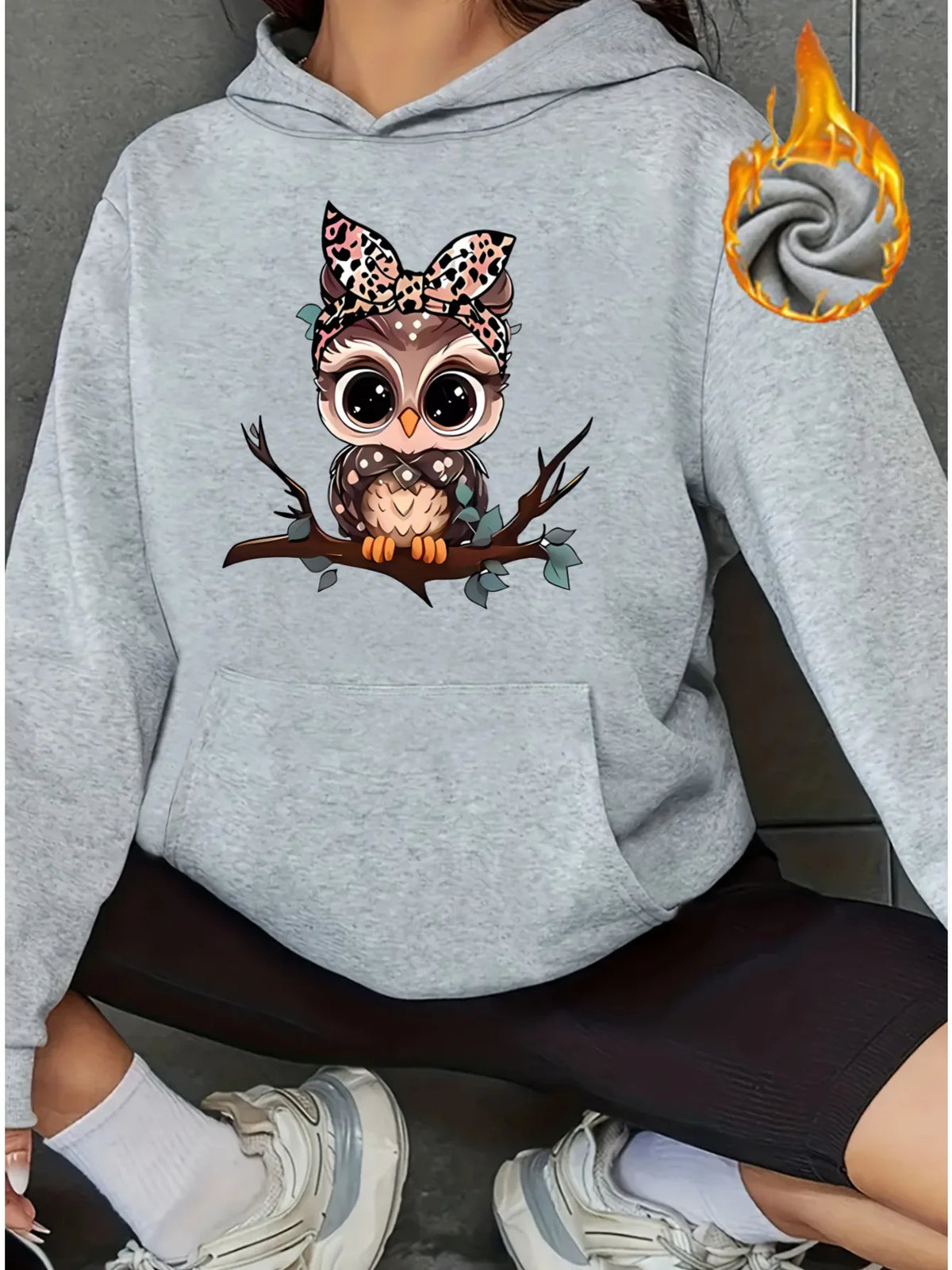 Women's Cartoon Owl Graphic Hoodie – Cute, Cozy & Personality-Packed