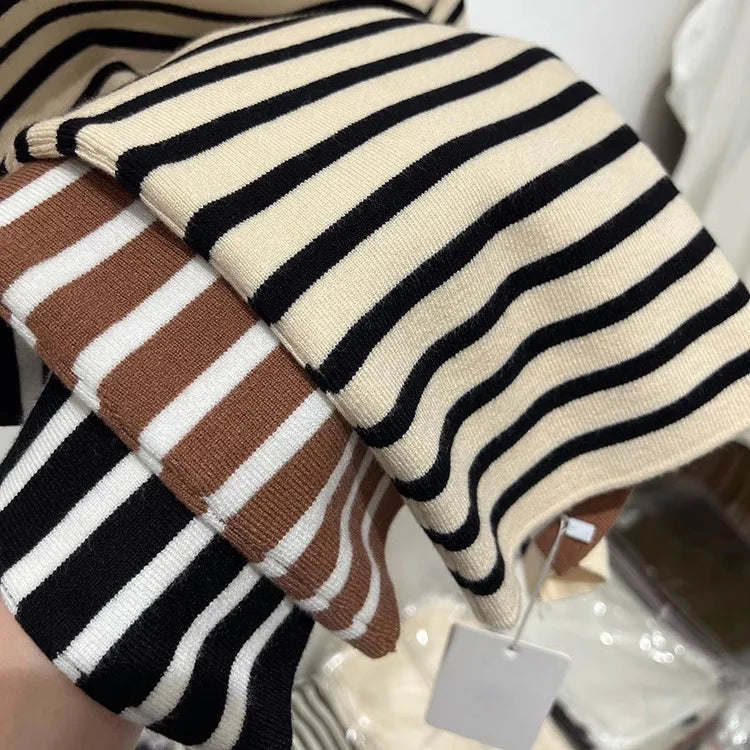 Half Turtleneck Pullover Striped Sweater (FREE SHIPPING)