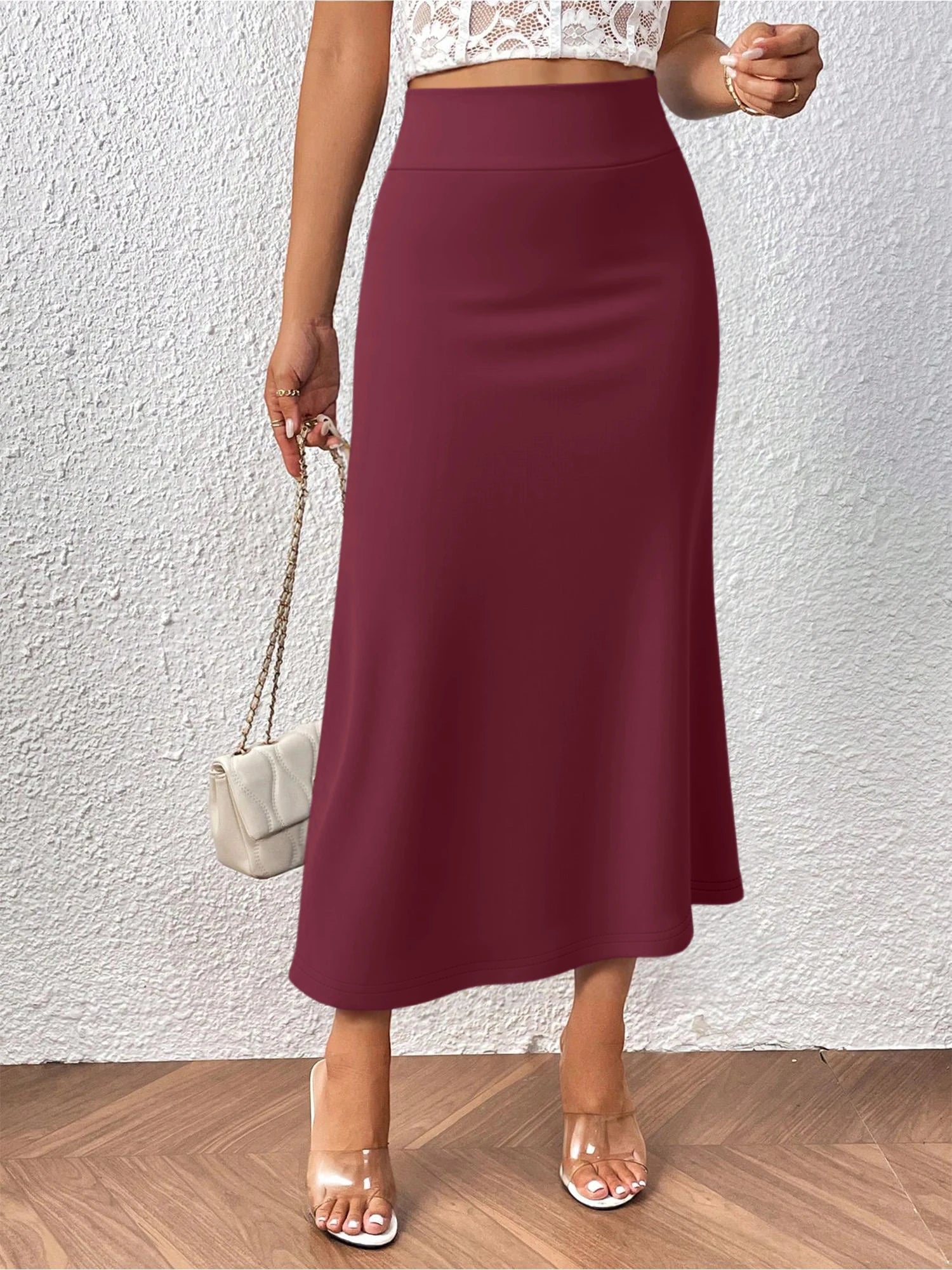 Women's High‑Waisted Mermaid Flared Hem Skirt (FREE SHIPPING)