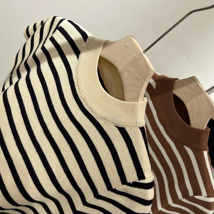 Half Turtleneck Pullover Striped Sweater (FREE SHIPPING)