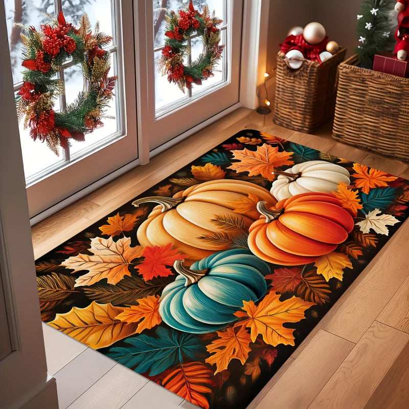 Fall Pumpkin Welcome Mat Indoor Outdoor Doormat