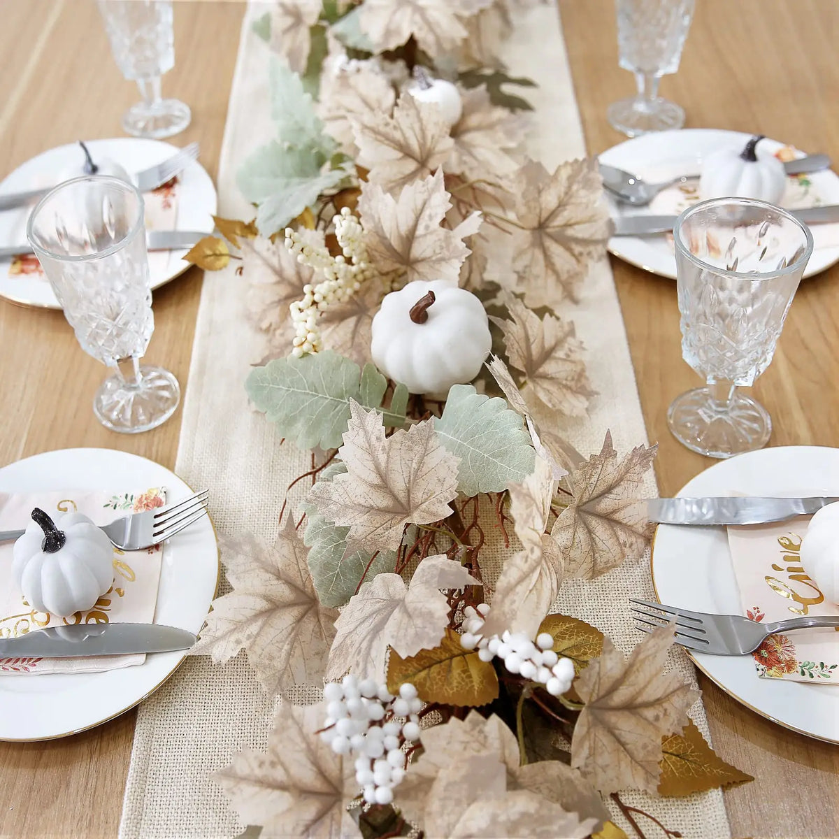 1.75m Maple Leaf Pumpkin Berry garland - Thanksgiving Harvest decoration