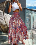 Women's High-Waist Boho Print Long Skirt (FREE SHIPPING)