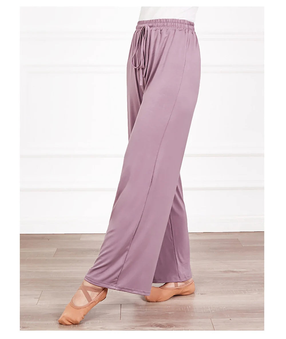Women's soft ice silk wide leg pants High waist loose comfortable straight leg casual pants suitable for outdoor black pants