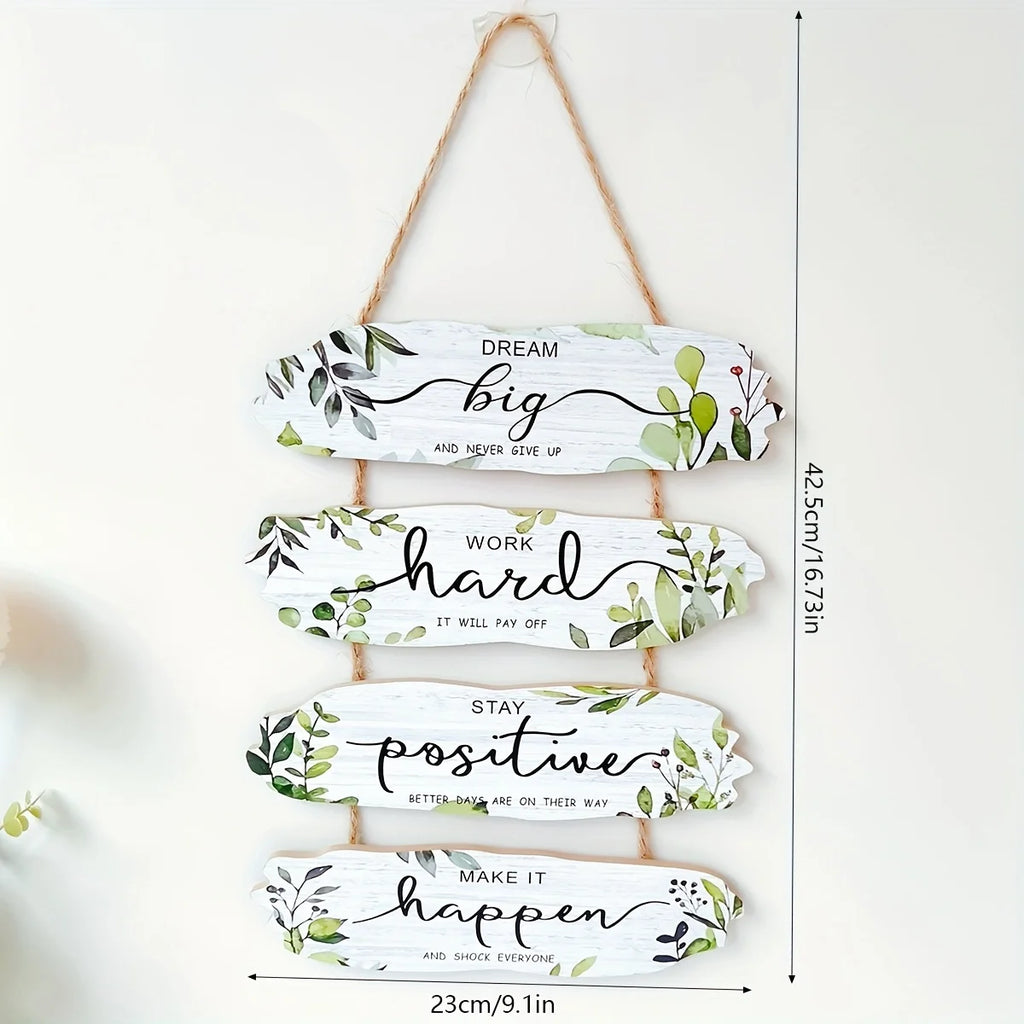 1pc Rustic Wooden Inspirational Hanging Festive Decor