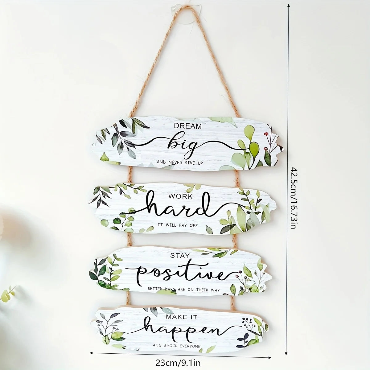 1pc Rustic Wooden Inspirational Hanging Festive Decor