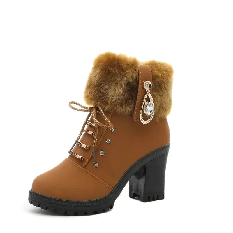 Suede Women Boots Winter Designer High Heels Shoes for Women (FREE SHIPPING)