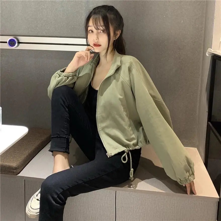 Clothes for Thin Style Women Sweatshirts Y2k Sweatshirt Solid Color Zip Hoodie Clothing Female Versatile Trend Streetwear