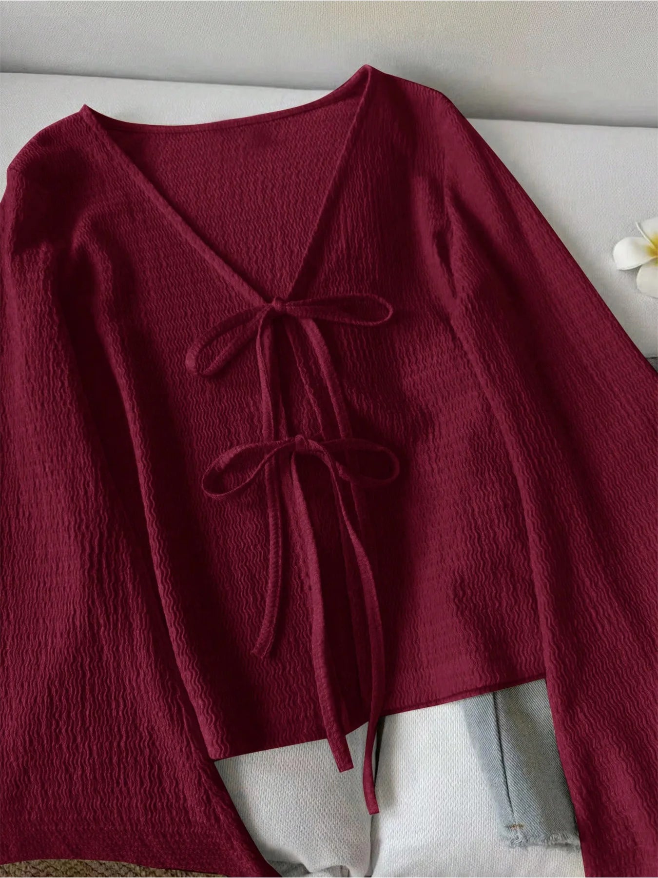 Flared Sleeve with thin lace up cardigan jacket (FREE SHIPPING)