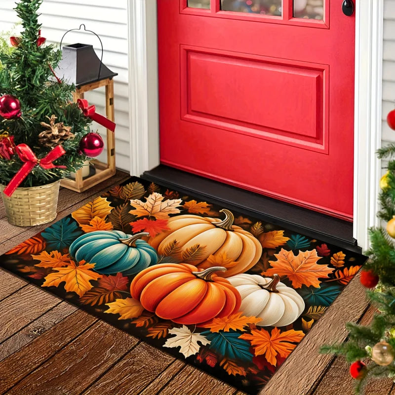 Fall Pumpkin Welcome Mat Indoor Outdoor Doormat