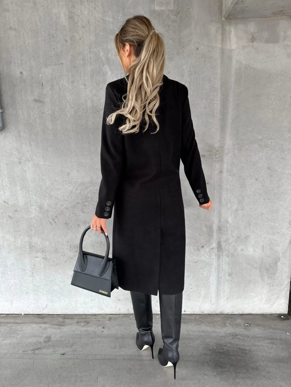 Women Wool Coats Long Jacket Double Breasted Turn Down Collar Woolen Overcoat Autumn Winter Vintage Office Lady Outerwear