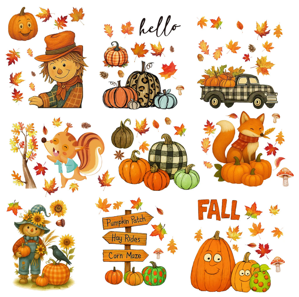 Fall Window Clings Autumn Reusable Thanksgiving Decor