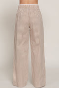 Active USA "Lounge Line" Contrast Waist Boxer Straight Pants — Striped Yarn-Dyed Stretch Woven Western Loungewear