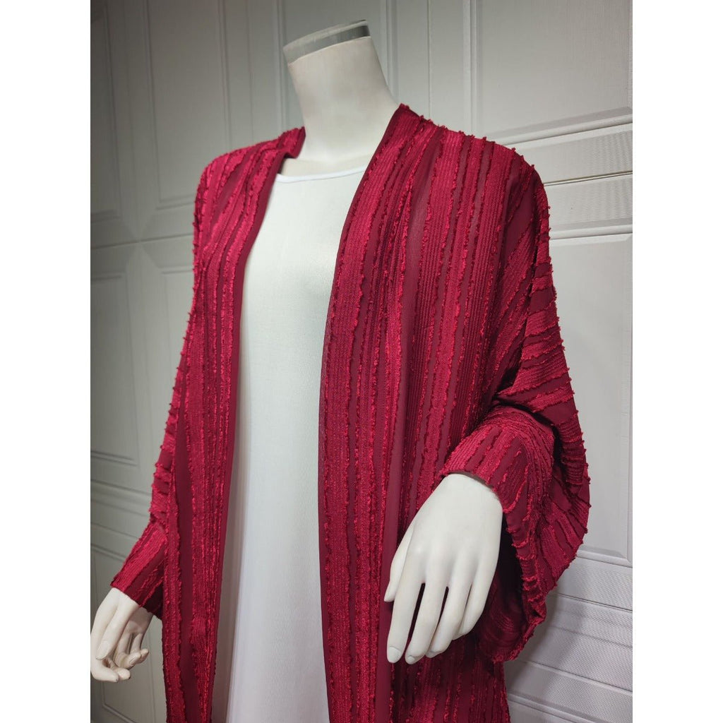 Vintage Knitted Cardigan Abaya | Modest Longline Open Front Jacket for Women (MOA217)