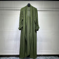 Vintage Knitted Cardigan Abaya | Modest Longline Open Front Jacket for Women (MOA217)