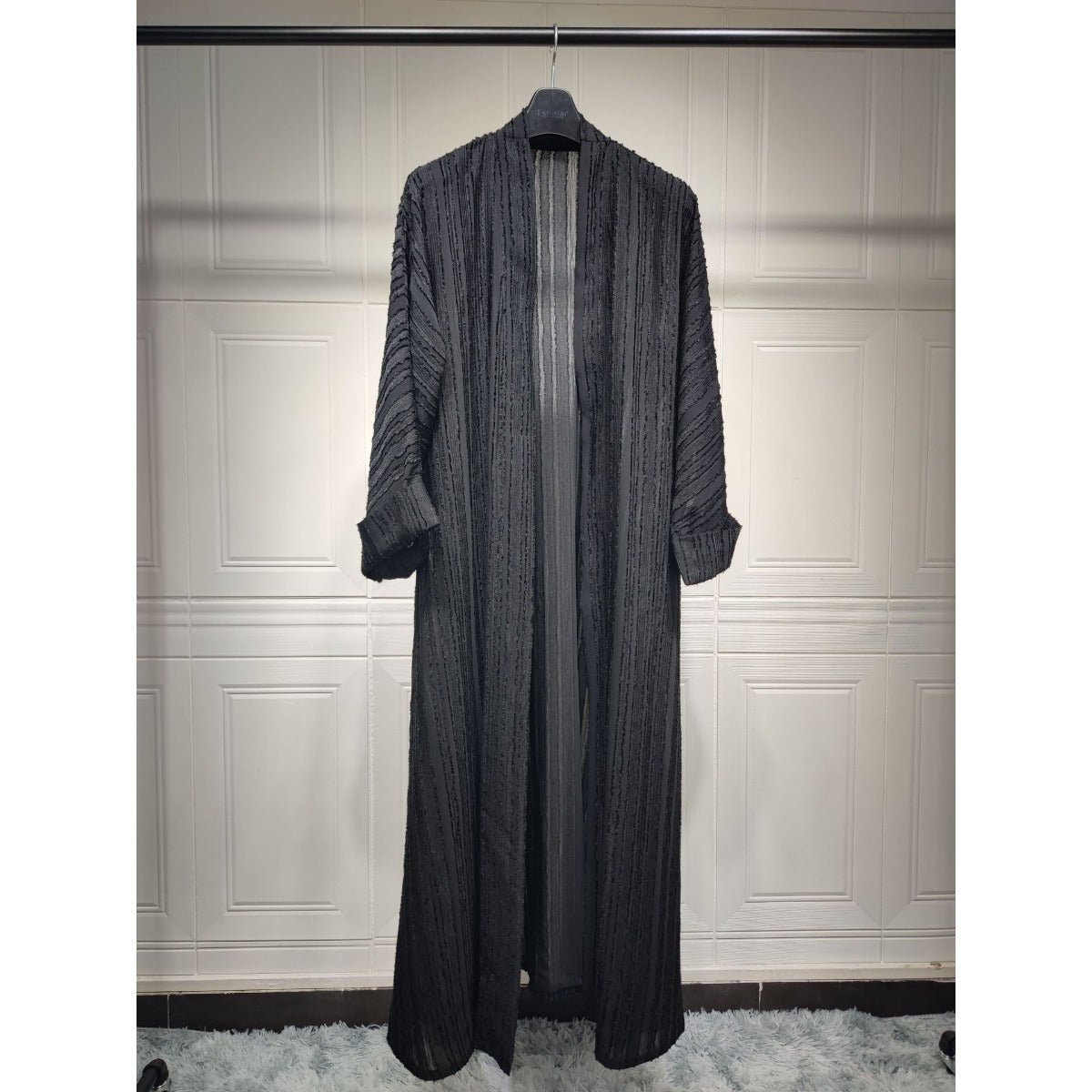 Vintage Knitted Cardigan Abaya | Modest Longline Open Front Jacket for Women (MOA217)
